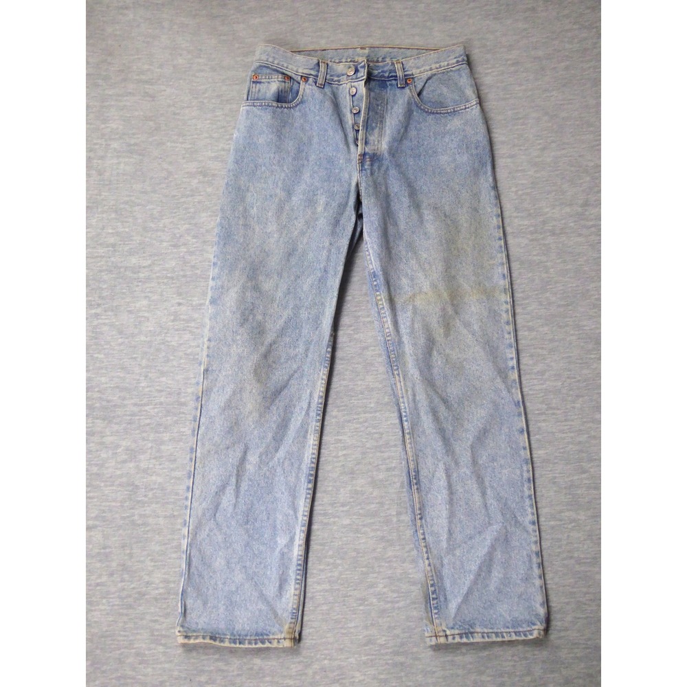 Vintage Gap Button Fly Jeans Mens 32 Blue Straight Leg Denim Light Wash  32